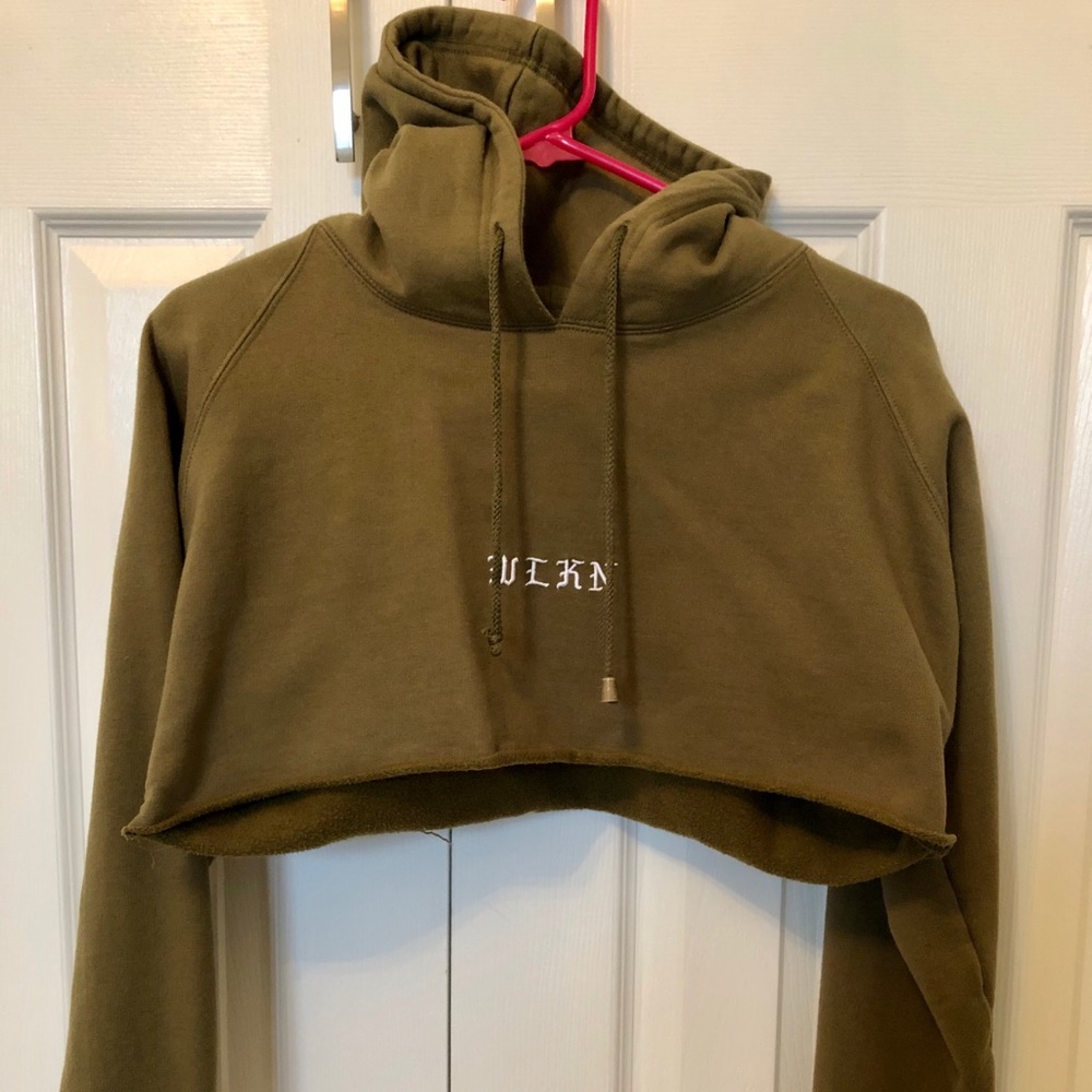 Wlkn Green cropped hoodie